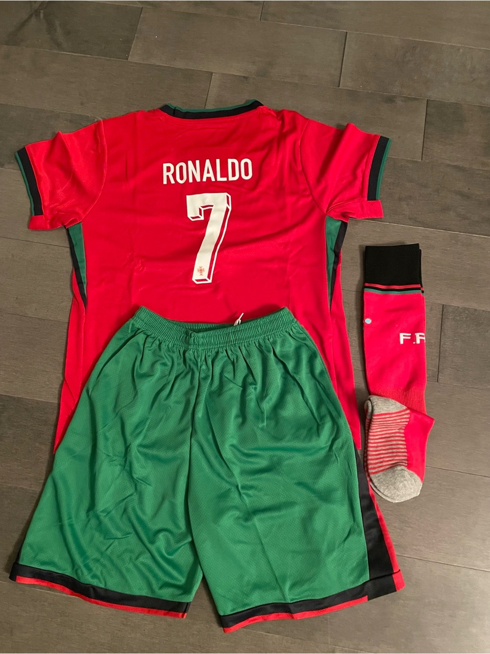Portugal Cristiano Ronaldo #7 National Team Jersey Shorts & Socks Set size L